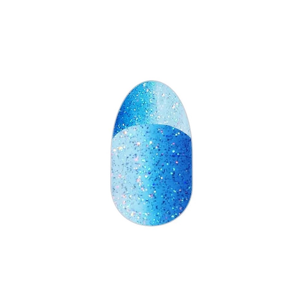 Color Street ON THE FLIP SIDE Blue Glitter Ombré French Manicure Nail Strips Set